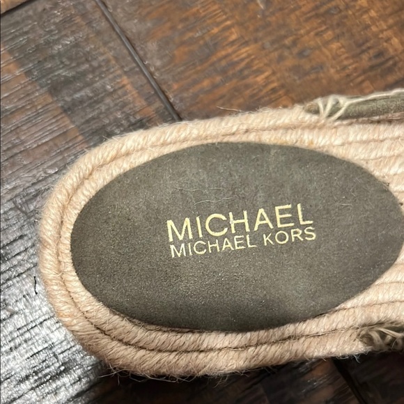 Michael Kors Khaki Suede Espadrille Slides - Picture 2 of 4